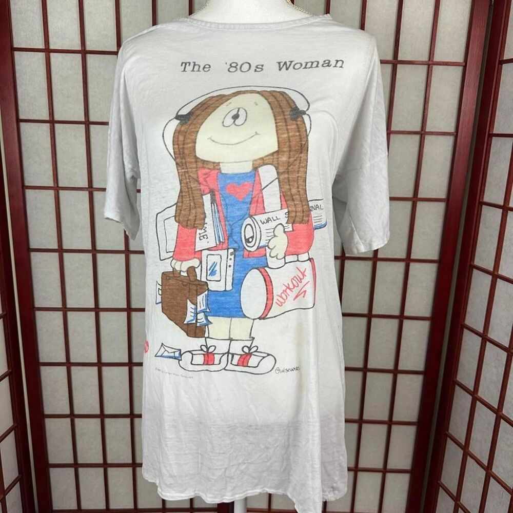 Vintage The 80s Woman Graphic Sleepwear Long Shirt